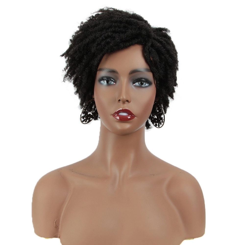 Short dreadlock wig, black